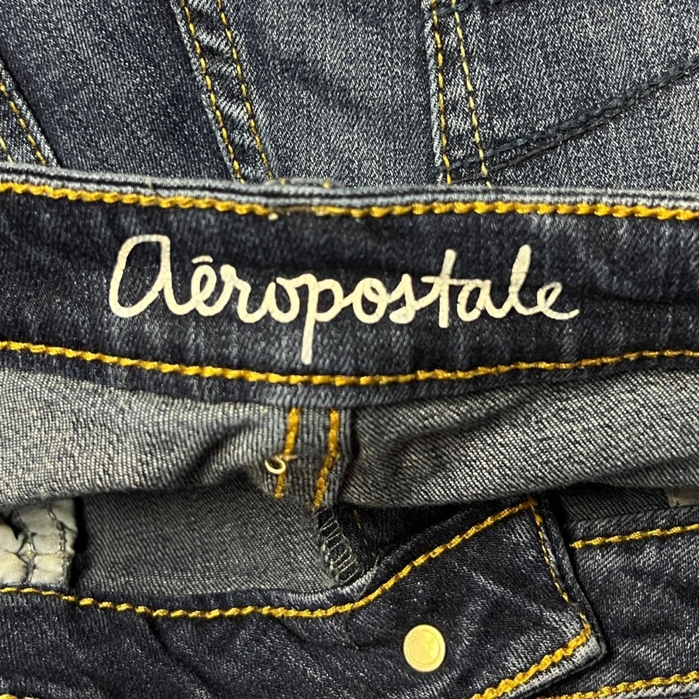 Aeropostale Lola Jegging Jeans 6 Dark Blue Distressed Low Rise Y2K Grunge Trendy - Picture 9 of 9